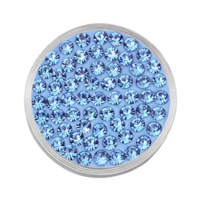 Quiges RVS Schroefsysteem Ring Rosékleurig Mat 19mm met Verwisselbare Zirkonia Blauw 12mm Mini Munt