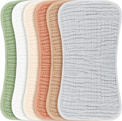 Spuugdoeken Baby - Mousseline Doekjes - Baby Verzorging - 100% Katoen - 6 Stuks - Uniseks Kleuren