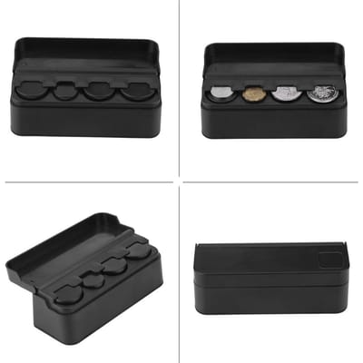 Universele Auto Interieur Plastic Muntendoos Opbergdoos Houder Wisselgeld Container Organizer Zwart black