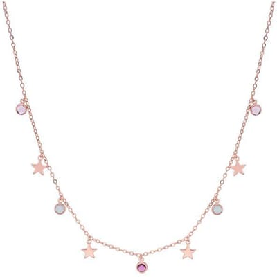 Luxenter Ketting met veelkleurige zirkonia, afgewerkt in 18-karaats roségoud - Varwi