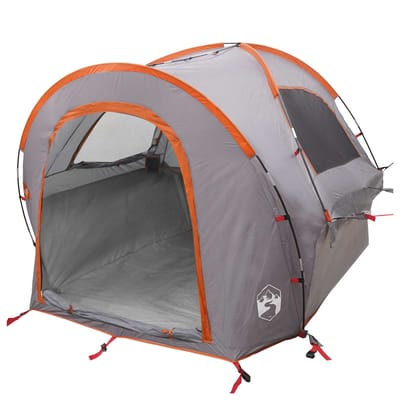 vidaXL - Auto - Tent - 200 - x - 170 - x - 170 - cm - Grijs - en - Oranje - Polyester - en - Staal