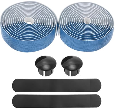 Fietsstuurbanden - Antislip banden - Comfortabel fietsen - Schokabsorberend golfpatroon - 216 m lengte - Blauw
