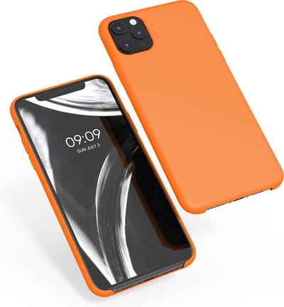 kwmobile telefoonhoesje geschikt voor Apple iPhone 11 Pro Max - Hoesje met siliconen coating - Smartphone case in fruitig oranje