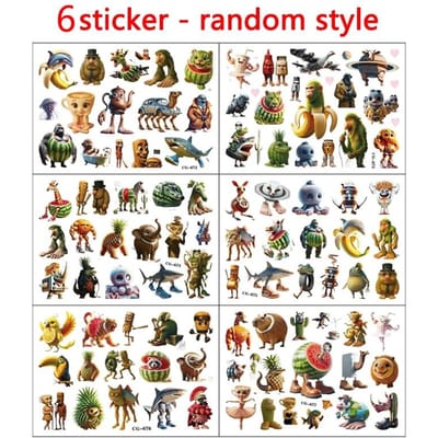 Italiaanse Brainrot Abstracte Dierentattoo Stickers Tung Tung Sahur Grappige Tijdelijke Waterdichte Tattoos Armstickers Kinderfeest Cadeau