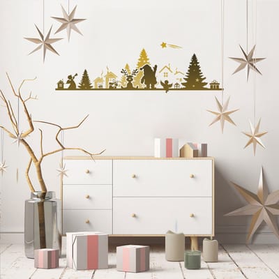 Kerstrandsticker - Zelfklevende kerststickers - Feestelijke decoratie - 20x65cm