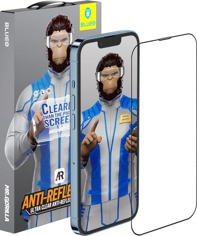 Blueo Gorilla Glasfolie - Screenprotector iPhone 16e / iPhone 13 / iPhone 13 Pro / iPhone 14 (6,1 inch) - 9H Gehard Glas - Anti Reflective - AR&AG Matte