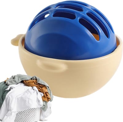 Haarvanger voor was - Pluisfilter wasbal - Kleding reinigen - Uniek kogelvis ontwerp - 9 cm - Blauw