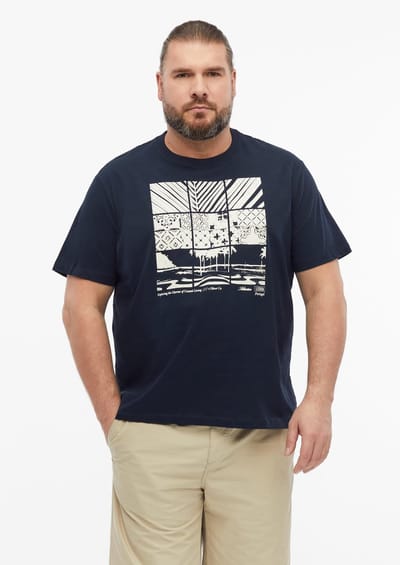 Zachte katoen T-shirt met print aan de voorkant en geribbelde ronde hals s.Oliver