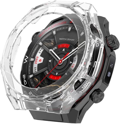 Strap-it PC hoesje met Glas – geschikt voor Huawei Watch Ultimate 2 – schokbestendig, optimale bescherming – Transparant