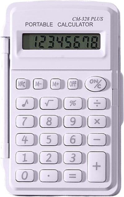 Mini Rekenmachine - Draagbare Calculator - Dagelijkse Berekeningen - Met Beschermhoes - Compact Formaat - Zwart