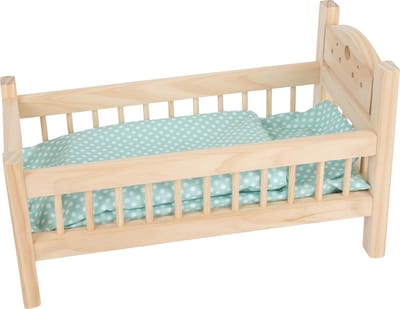 Luxe Poppenbed - Poppenbedje Hout - Poppenhuis Meubels - Natuurlijk
