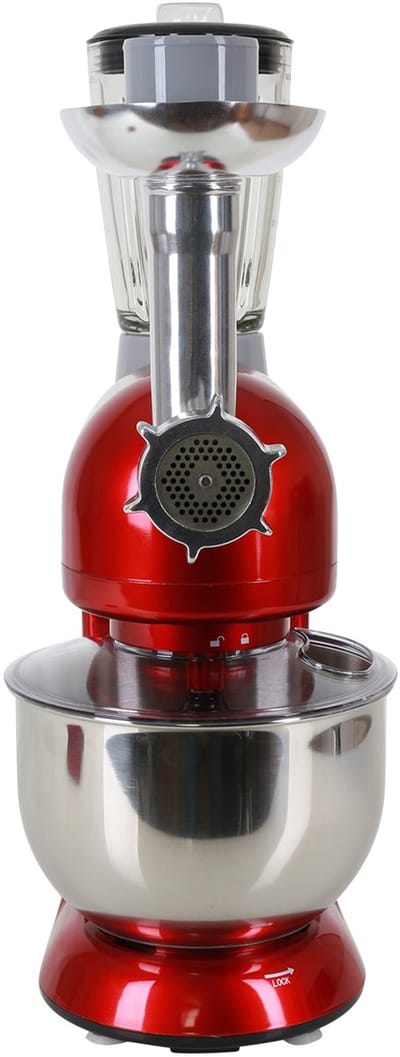 Klarstein Knetmaschine keukenmachine met Fleischwolf, 1800W Teigmaschine klein, 6 standen, Schneebesen - & Knethaken, planetair , roermachine met Mixer, keukenmachines met 5L kom - Rührmaschine - Planeetmenger - Food Processor