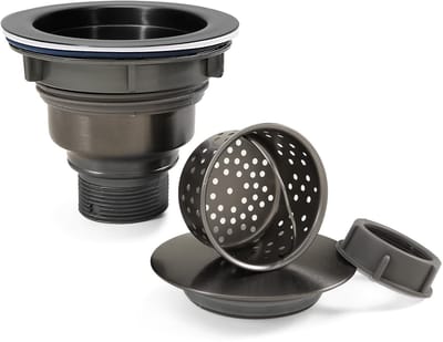 Dailygoods- Afvoerset 114 mm - Gootsteen Afvoer - Roestvrij Stalen Zeef - Verdiepte Filtermand - Duurzaam en Schokbestendig - Afdichtingsdeksel - Gootsteenafvoer