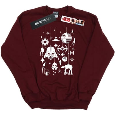 Star Wars Dames/Dames Kerstversieringen Sweatshirt (Bourgondië)