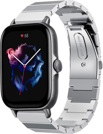 Metalen bandje geschikt voor Xiaomi Amazfit Bip / Bip Lite / Bip S / Bip U / Bip U Pro / Amazfit GTS / GTS 2 / GTS 3 / GTS 4 - Mini bandje staal metalen bandje staal - Zilver