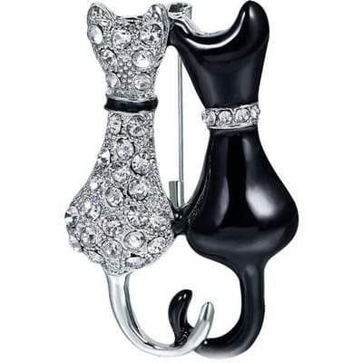 High-End Exquise Mode Kat Dier Broche Corsage Multifunctionele Zijden Sjaal Gesp Kleding gray