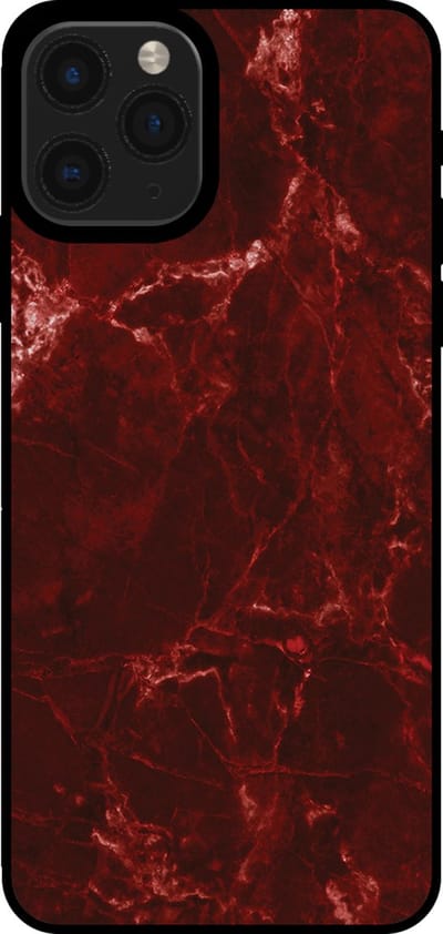Smartphonica Telefoonhoesje voor iPhone 11 Pro met marmer opdruk - TPU backcover case marble design - Rood geschikt voor iPhone 11 Pro