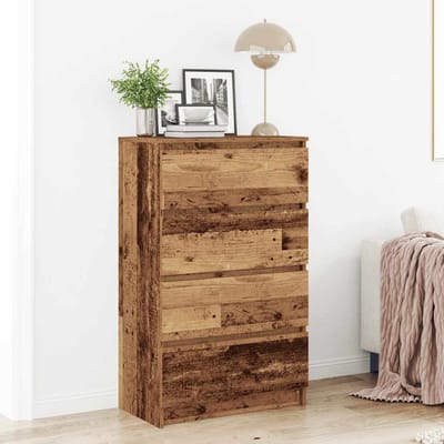 vidaXL - Dressoir - 60x35x98,5 - cm - spaanplaat - oud - hout