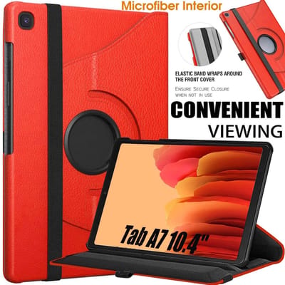 Hoes Geschikt voor Samsung Galaxy Tab A7 Hoes - 10.4 inch - (2020/2022) - bookcase draaibaar - Rood