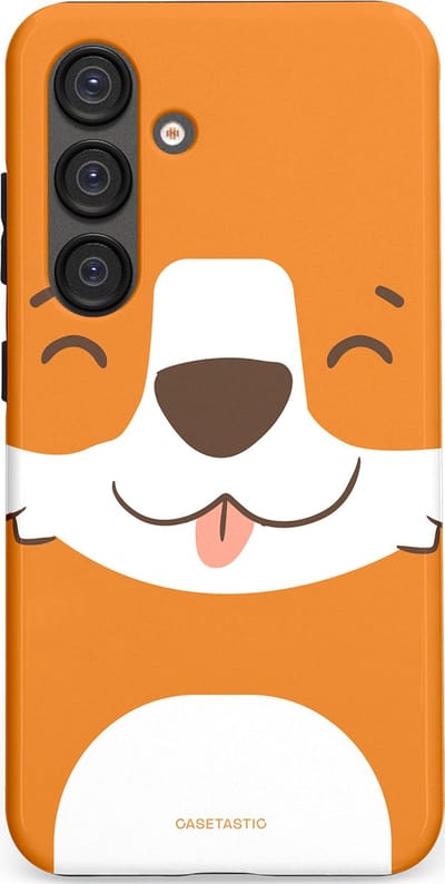 Casetastic hoesje geschikt voor Samsung Galaxy S25 - Dubbellaagse bescherming - Knuffelkopjes vos - Fashion Case - Oranje Wit