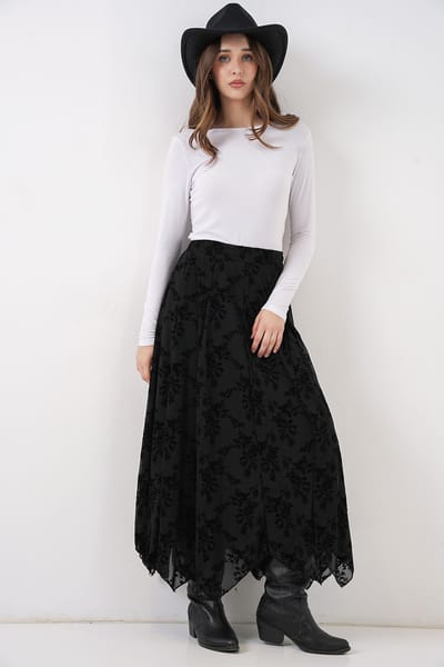 Hoge Taille Bloemen A-Lijn Maxi Rok