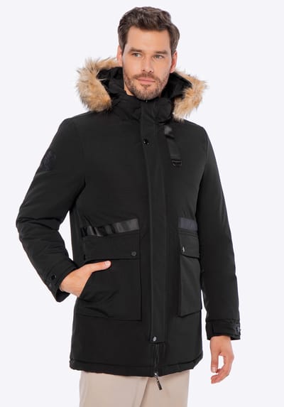Wittchen Heren Rechtopstaand Geïsoleerd Jack Zwart Polyester