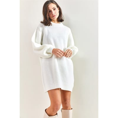 Textured Brei Jurk