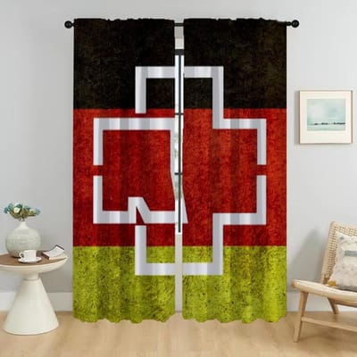 Keukengordijnen 2 Stuks Rock-rammsteines Verduisterende Gordijnen voor Woonkamer Gordijn Halloween Decoratie Shades Scheidingswand Kind W50xH70cmx2pcs-CL