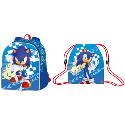 Sonic tassenset; rugzak en gymtas
