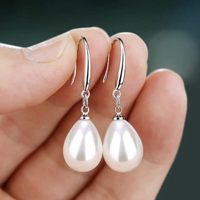 Sterling Zilver Parel Druppel Oorbellen voor Vrouwen Elegant Temperament Bruiloft Verloving Sieraden Chique Piercing Accessoires brown