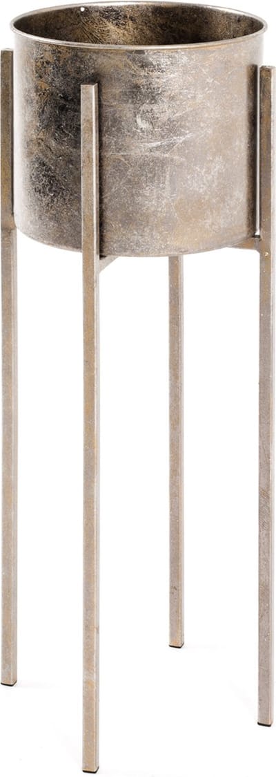 HakuShop Bijzettafel - Brons - Staal - Omkeerbaar - Hoge zuiltafel - 27x27x71cm