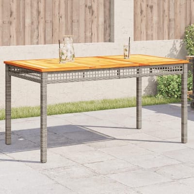 Tuin Eettafel - Buitenmeubel - Gezellig buiten eten - Acaciahout blad - 140x80x75 cm - Grijs