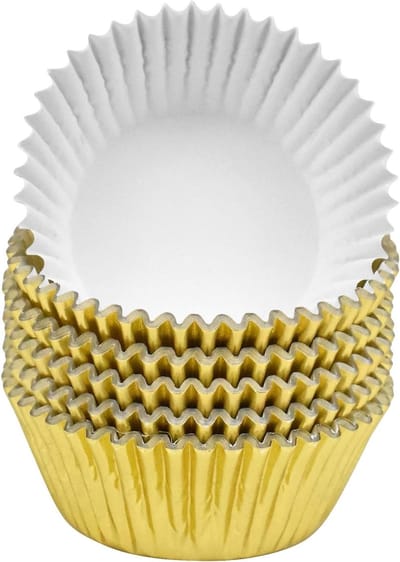 100 Stuks Gouden Foil Cupcake Liners - Metallic Bakvormpjes voor Muffins en Taartjes - Perfect voor Feestjes, Bruiloften en Verjaardagen