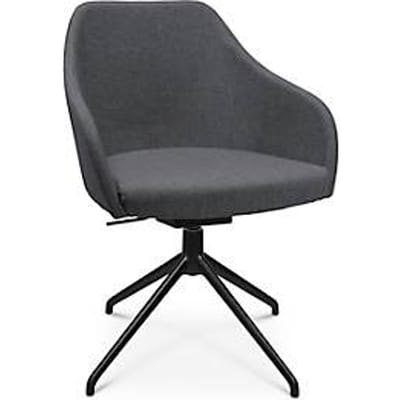 Conferentiestoel Topstar Sitness Life 2.1, draaibaar/zitting in hoogte verstelbaar, armleuningen, B 350-480 x D 460 x H 460-490 mm, 4-poots onderstel, aluminium zwart mat & stof, anthr.