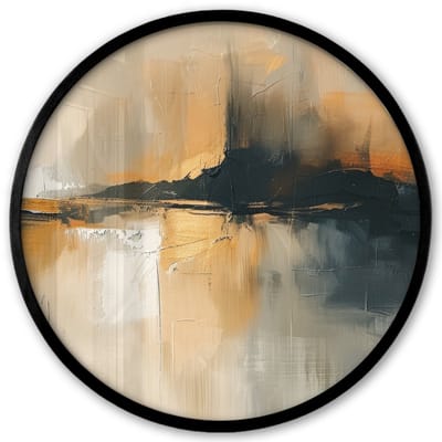 Poster in lijst Rond - Fotolijst 40x40 cm - Posters - Modern - Abstract - Goud - Zwart - Ronde posterlijst zwart - Decoratie - Wanddecoratie woonkamer - Muurdecoratie slaapkamer