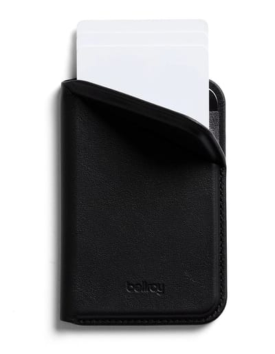 Bellroy Magnetische Card Portemonnee – Kan 3 Kaarten Vasthouden – Telefoonstandaard Functie – Compatibel met Pixelsnap en MagSafe - Zwart