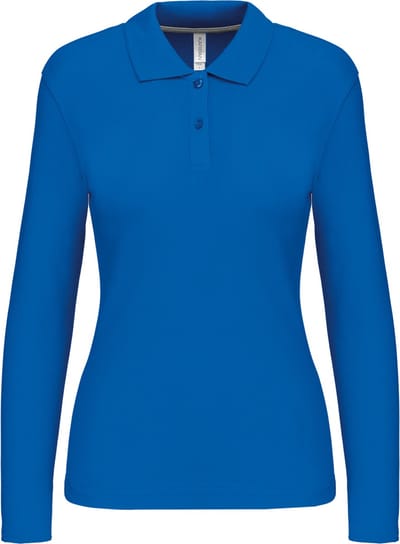 Kariban Damespolo lange mouwen K244 - Light Royal Blue - 3XL