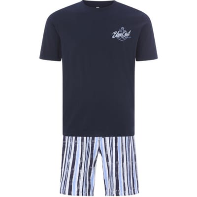 Jan Vanderstorm herren Korte Pyjama - 56/58 - donkerblauw - Plus Size