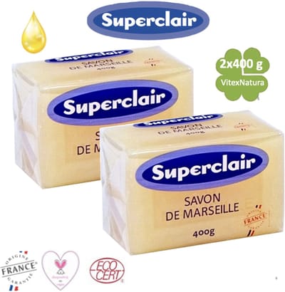 Superclair - Zeeptablet - Marseille Zeep - Glycerine - 400g x 2