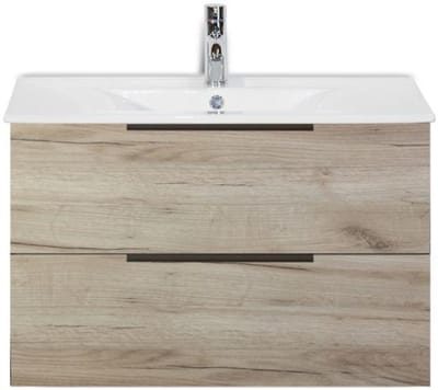 Seville Badmeubelset 80 cm - Craft Oak Edge Greep - Wastafel Enjoy