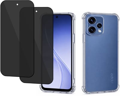 ChiGuard Hoesje & 2x Privacy Screenprotector geschikt voor OPPO Reno 15 Pro Hoesje Screenprotector - Gehard Glas Cover + Shock Proof Case - Transparant