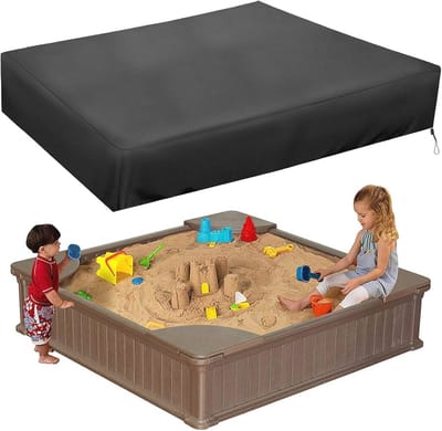Vierkante waterdichte zandbakafdekking voor kinderen met trekkoord - 120 x 120 cm