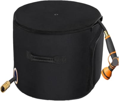 Tuinslang Opbergpot - Waterdichte Container - Slangen Opbergen - Ruime Waterdichte Opslag - Tot 45 Meter - Zwart