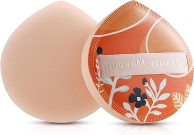2 Stuks Grote Poeder Puff Make-up Spons voor Nat en Droog Gebruik, Zachte Dikke Beauty Mixer voor Poeder, Foundation en Contouren (Geel)