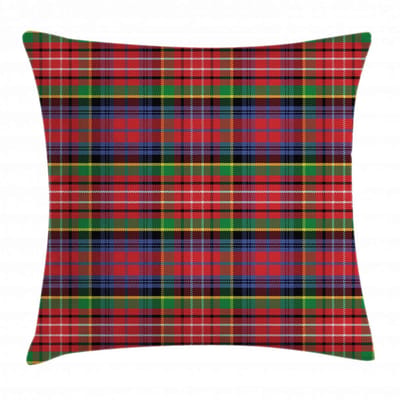ABAKUHAUS Kussenhoes Schotse ruitpatroon – 60x60 cm – Beide zijden bedrukt – ritssluiting – Multicolor