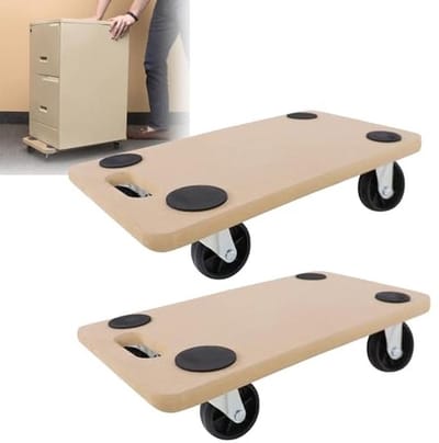 Transportroller met Zwenkwielen - Meubelroller voor Thuis en Kantoor - Tot 200 kg Draagkracht - Set van 2