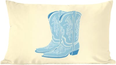 Sierkussens - Kussentjes Woonkamer - 60x40 cm - Illustratie - Cowboylaarzen - Patroon