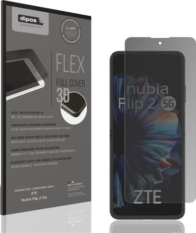dipos FLEX – Matte Privacy Screenprotector geschikt voor ZTE Nubia Flip 2 5G | Volledige Schermbescherming | Case-Friendly