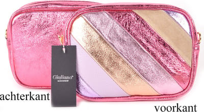 Giuliano Metallic Rainbow tas - Roze - made in Italy