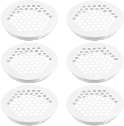 Dailygoods- Ventilatieroosters 6 stuks - Ronde ventilatieroosters 60mm - Roestvrij staal - Honingraatdesign - Eenvoudige montage - Geschikt voor meubels - Ventilatierooster